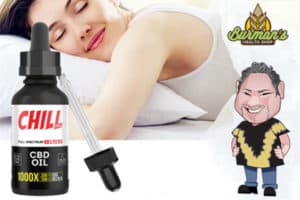Women sleeping peacefully in front of cbd oil tincture