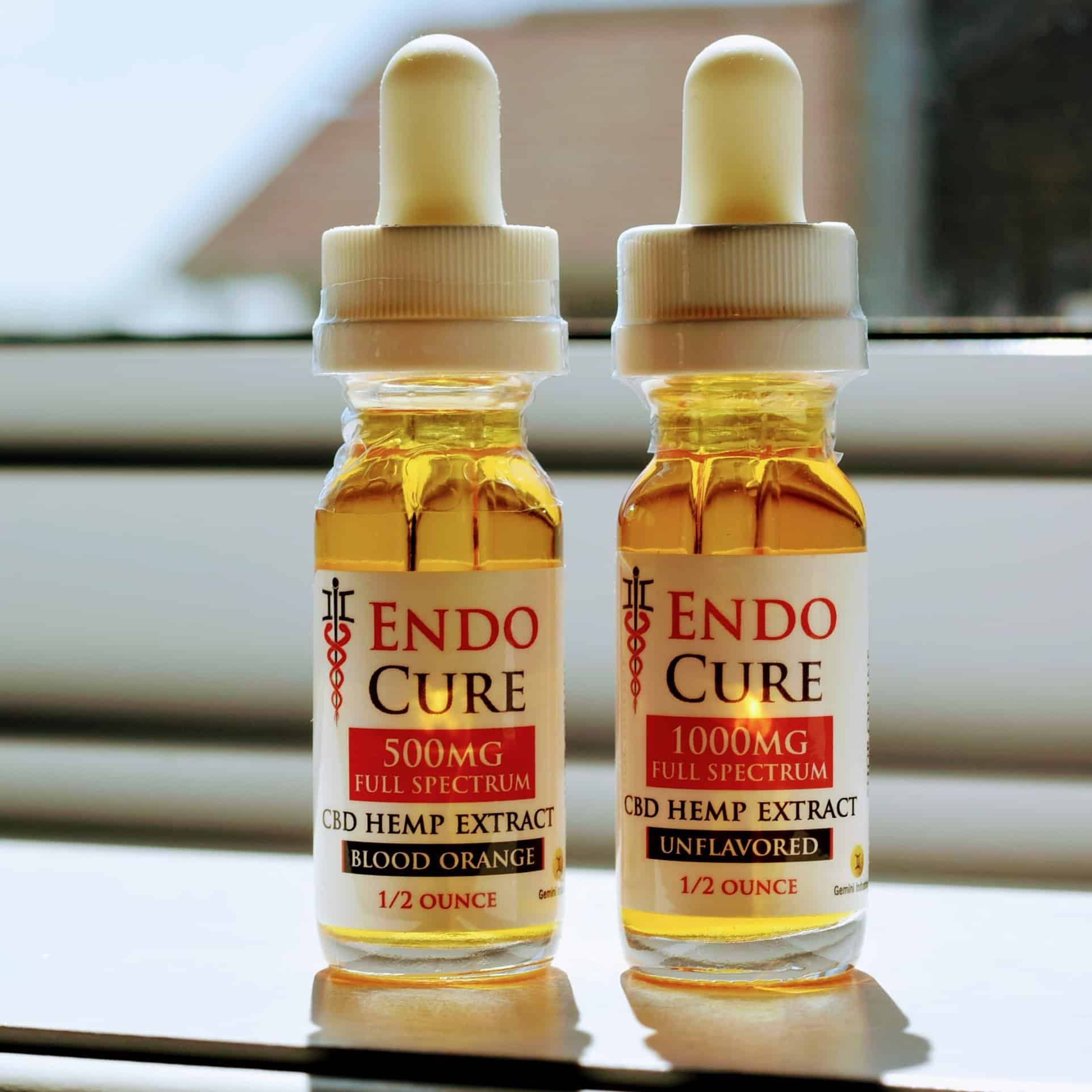 Endocure products CBD Oil 500mg and 1000mg Bottles